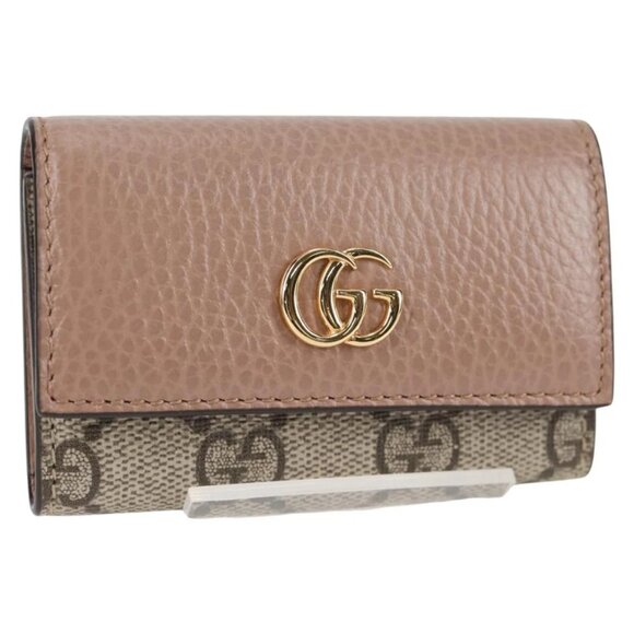 GUCCI GG Supreme Key Case PVC Beige Gold 456118 Auth 138570M - Picture 6 of 15